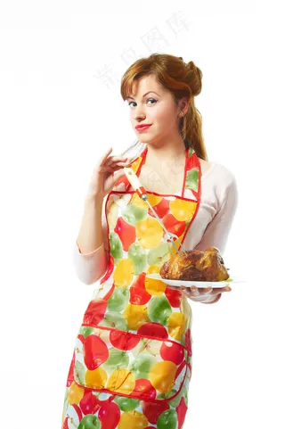 厨师装扮的大人小孩烹饪美食健康家庭情侣亲子素材