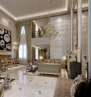 欧式客厅 复式图片