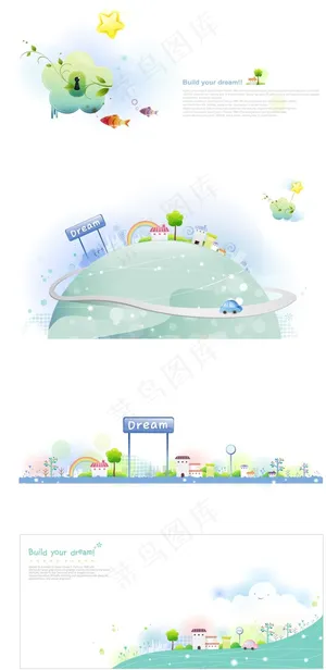 创意地球卡通插画