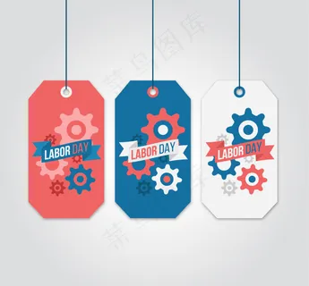 带齿轮劳动节标签