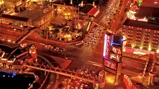 时间的推移电夜景在拉斯维加斯股票视...