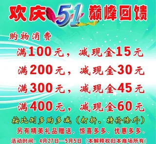 服装店五一促销海报设计图片