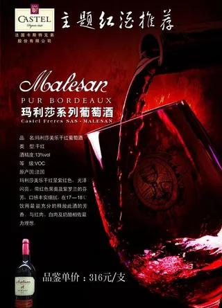 卡斯特红酒海报图片