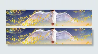 美女天使翅膀素材图片