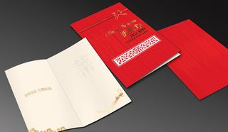 2012红色龙年贺卡设计矢量素材