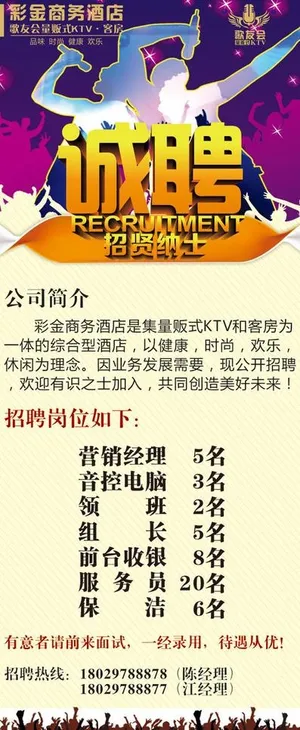 KTV招聘展架