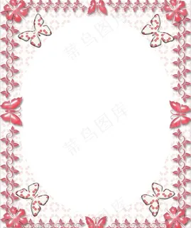 淡粉花边相框图片