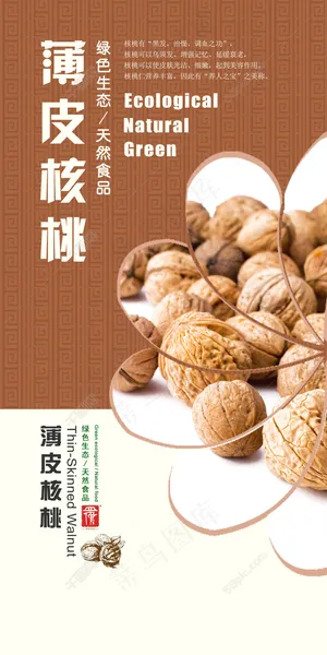 薄皮核桃商品宣传海报