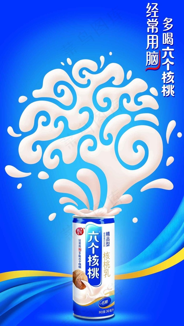 六个核桃饮品海报