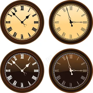 复古钟表矢量素材下载