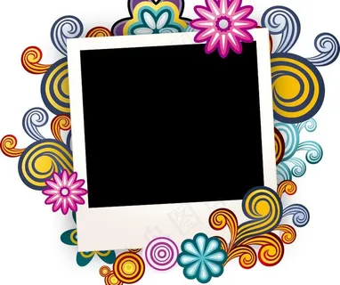 时尚花纹底版相框图片