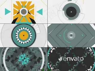 用图形元素变化制作的标志揭示片头A...