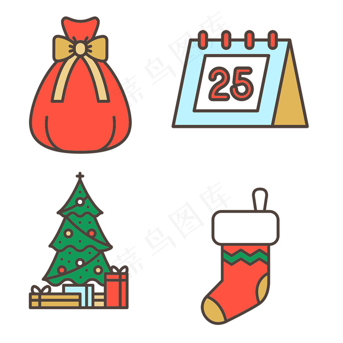 多色精美圣诞icon图标