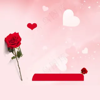 浪漫情人节玫瑰花心背景