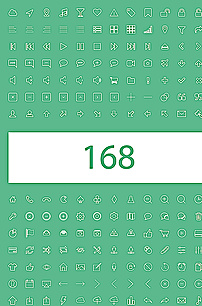 168个线性网页小图标图片eps,ai矢量模版下载