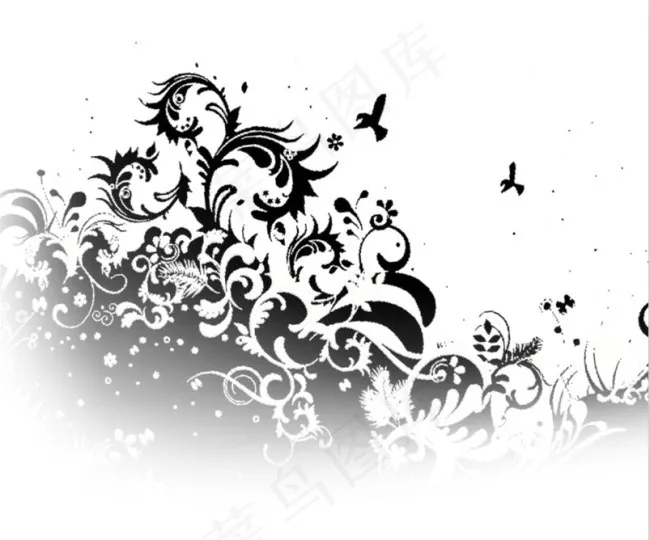 水墨花背景psd模版下载