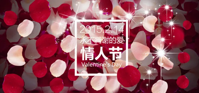 情人节玫瑰花花瓣素材海报