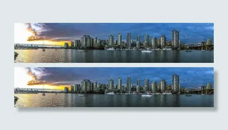 温哥华天际线全景图片