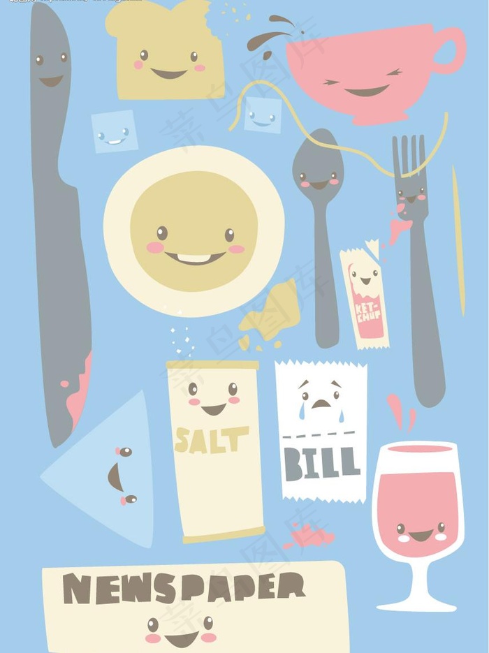 餐桌上矢量元素图片