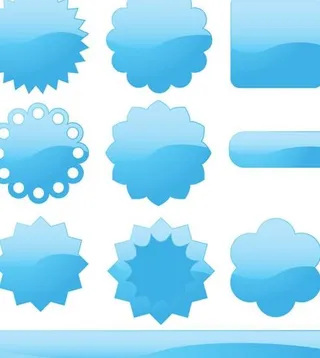 蓝色水晶质感边框矢量素材