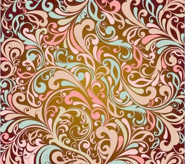 复古欧式植物花纹矢量素材