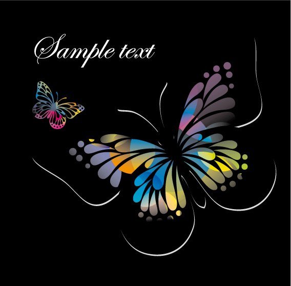 华丽花纹创意蝴蝶矢量素材
