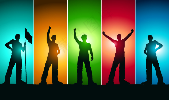 潮流人物剪影矢量素材