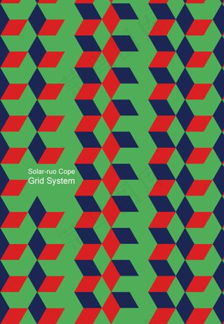 正方体形式变化网格参考三色系海报