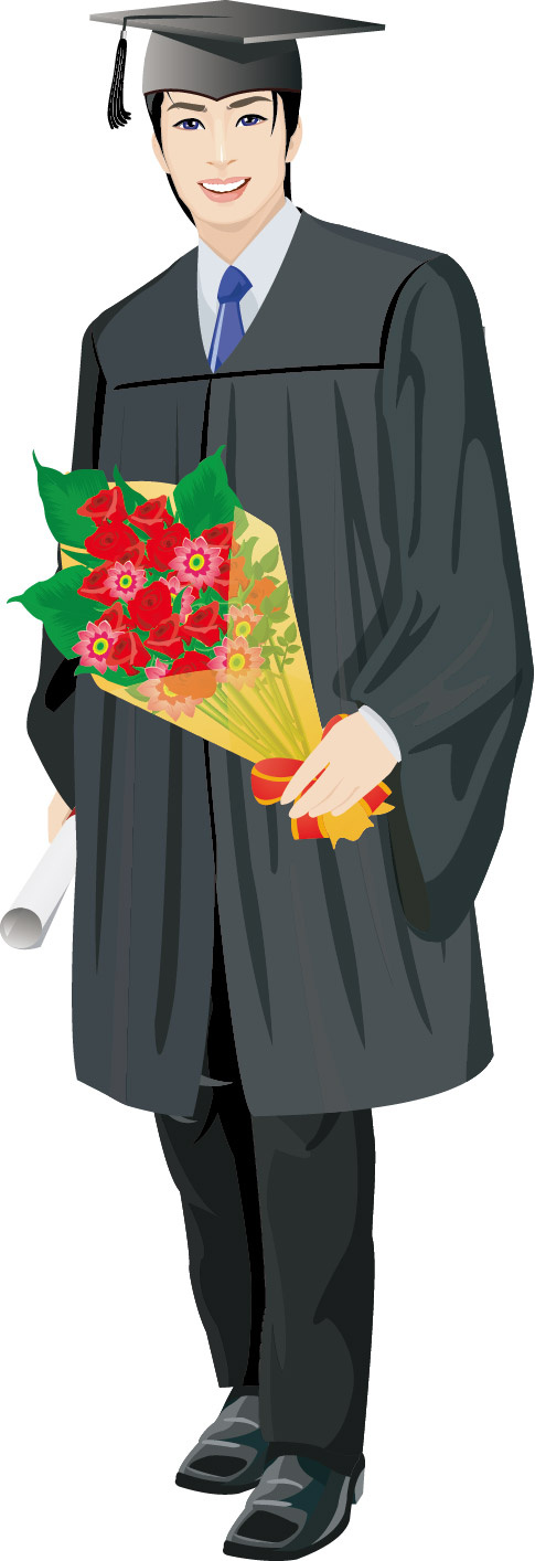拿花博士生ai矢量模版下载