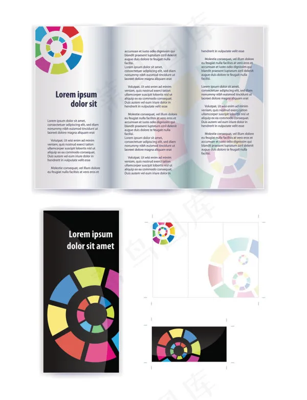 精致的传单与小册子01——矢量素材eps,ai矢量模版下载