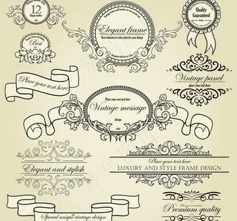 欧式花纹 边框 标签图片