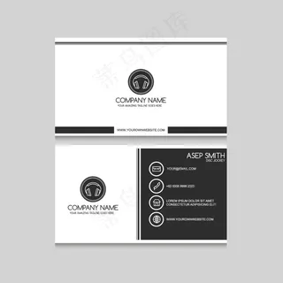 白色科技名片设计