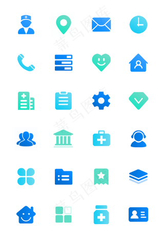 蓝绿色渐变医疗类app图标蓝绿色渐变医疗类app图标