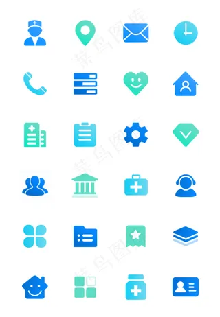 蓝绿色渐变医疗类app图标蓝绿色渐变医疗类app图标