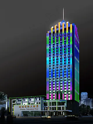 大厦色彩瀑布式灯光效果图片