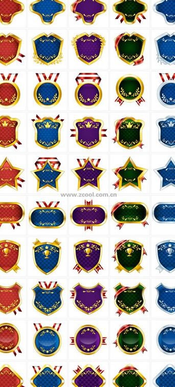 50个标签吊牌丝带奖章矢量素材