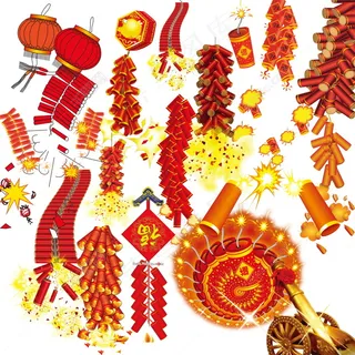 鞭炮爆竹合辑PSD分层抠图素材 鞭炮爆竹合辑PSD分层抠图素材