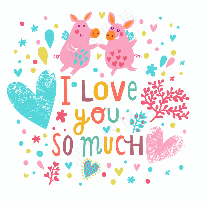 森系小动物可爱卡通元素矢量背景素材...