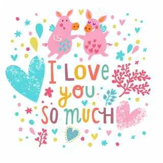 森系小动物可爱卡通元素矢量背景素材...