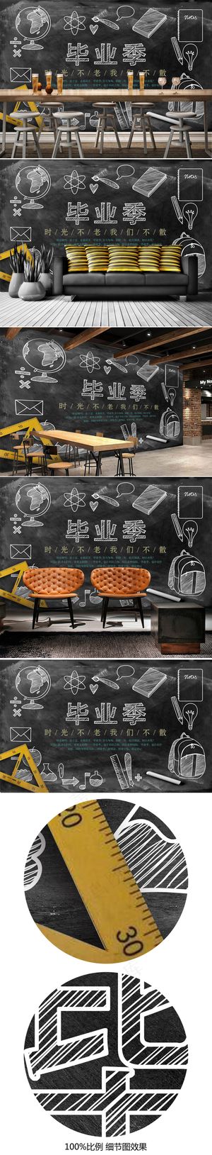 怀旧黑板毕业季致青春背景墙