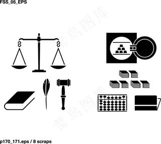各种剪影元素矢量素材-物品（54个...