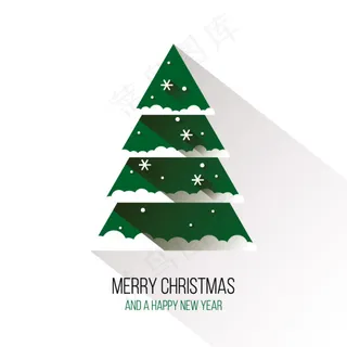 绿色扁平化圣诞树