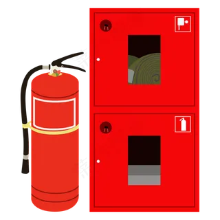 透明色卡通风消防灭火器免抠元素