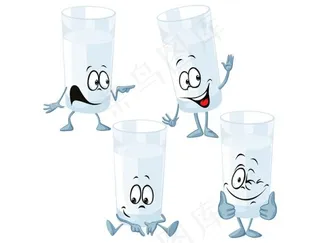 卡通玻璃杯矢量图