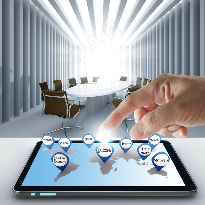 手点生意的成功与平板电脑图标