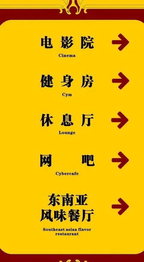 宾馆洗浴电影院指示牌图片cdr矢量模版下载