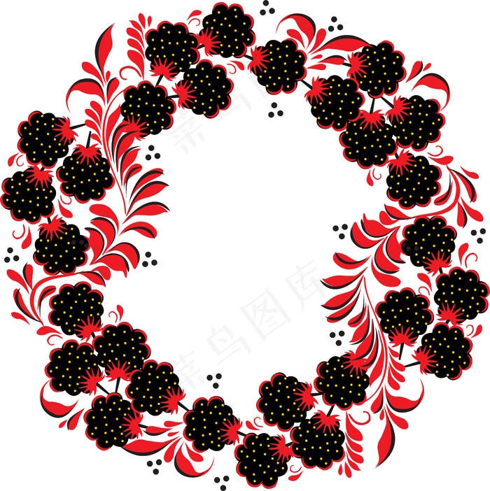 传统植物花纹矢量素材