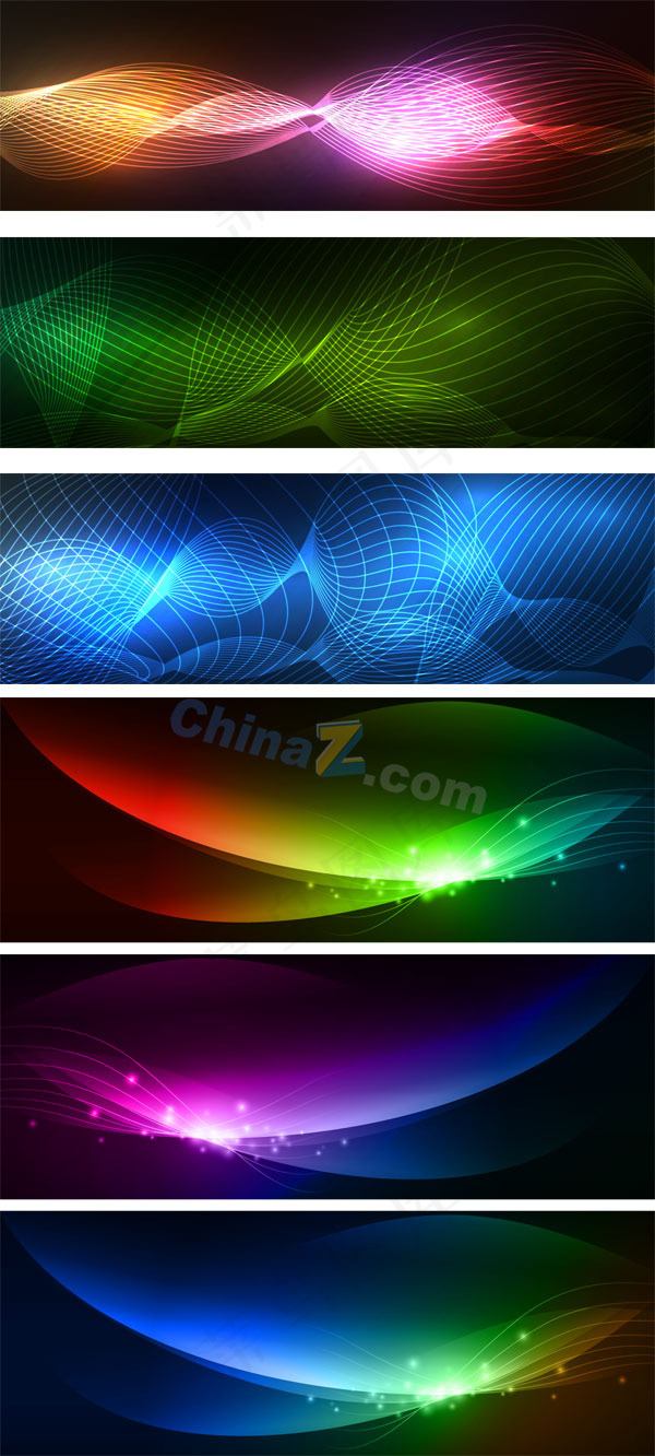 绚丽科技横幅矢量素材ai矢量模版下载