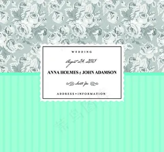 复古婚礼邀请卡图片