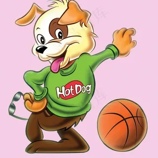 卡通小狗打篮球图片